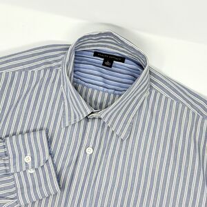 Banana Republic Shirt Mens L Blue Striped 100% Cotton‎ Long Sleeve Button Up